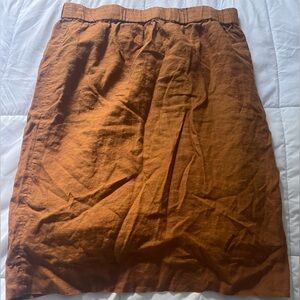 J CREW Linen Skirt Size XXL Pull On Elastic Waist Fall Color Cotton Lining